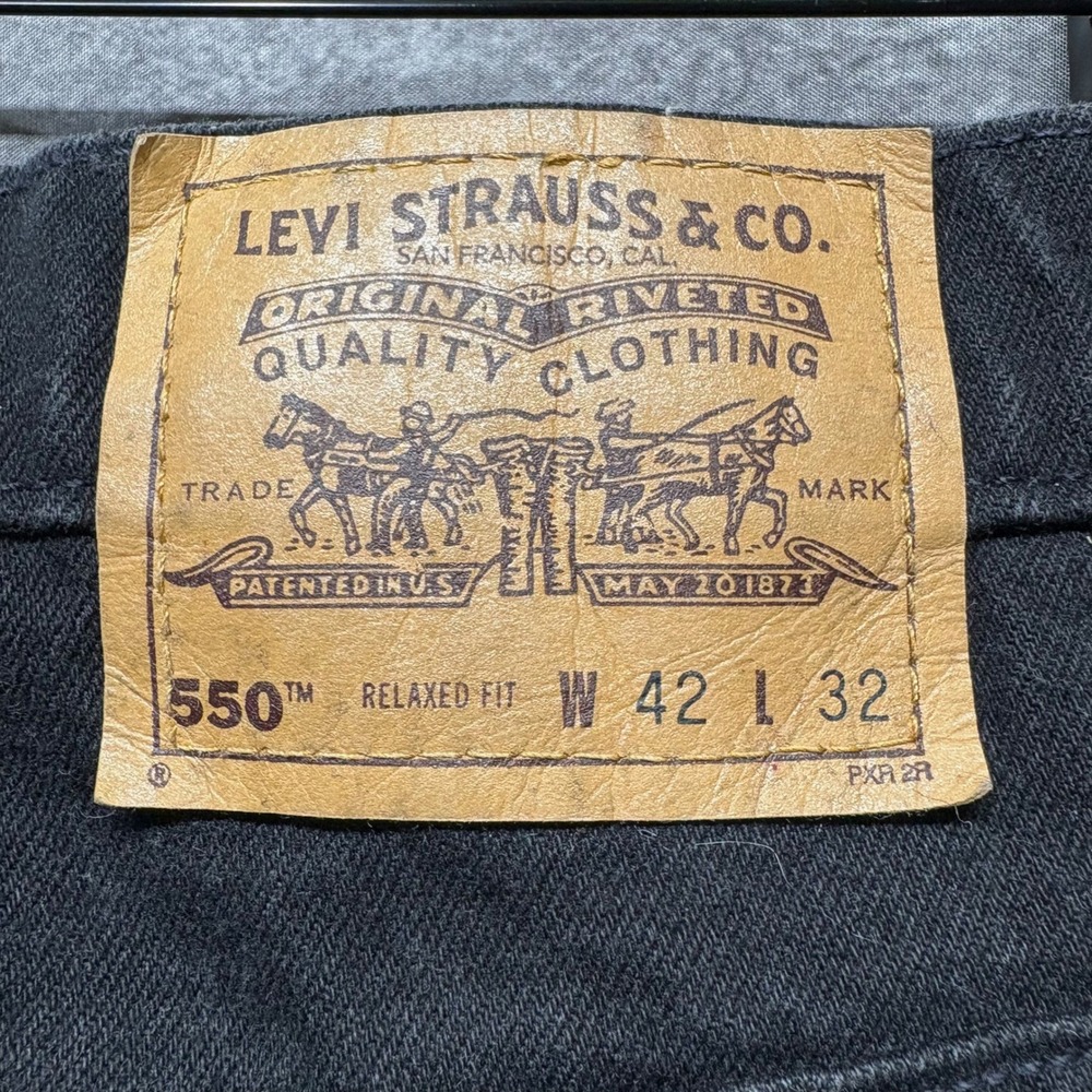 Vintage 90s Levis 550 Black Relaxed Fit Jeans Mens 38x32 Orange Tab Made in USA - Picture 6 of 16